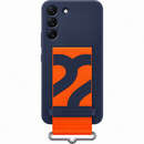 Galaxy S22 S901 Silicone Cover with Strap Navy