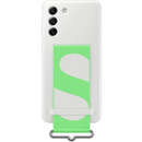 Galaxy S21 FE Silicone Cover with Strap White