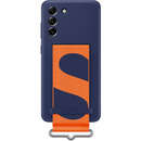 Galaxy S21 FE Silicone Cover with Strap Navy