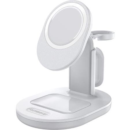 Incarcator Wireless 3 in 1 Magnetic Stand compatibil MagSafe Silver