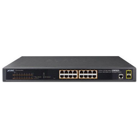 Switch GS-4210-16P2S Gigabit 16x RJ-45 2x SFP 220W PoE+ Black