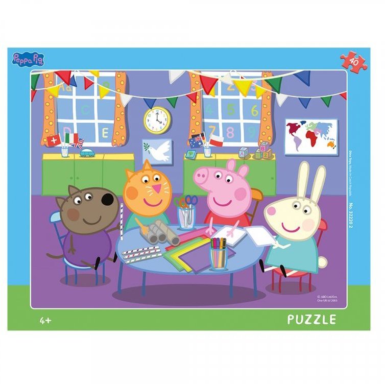 Puzzle cu rama Purcelusa Peppa 40 piese