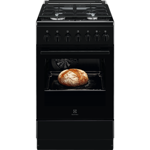 Aragaz Mixt LKK520002K 50cm 54L 4 Arzatoare Grill Negru