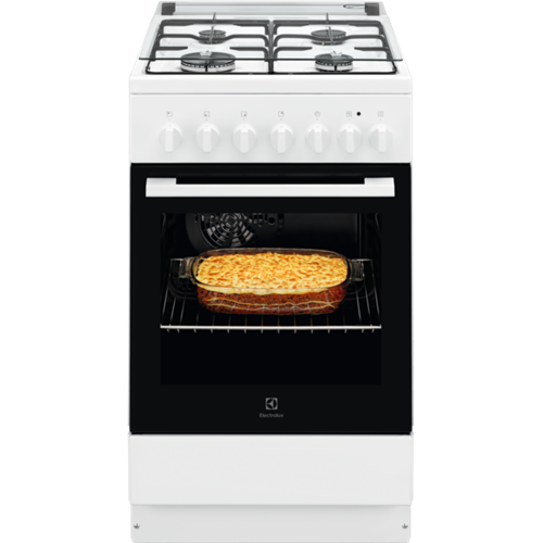 Aragaz Mixt LKK520002W Plita Gaz Cuptor Electric 54L Clasa A Alb
