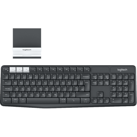 Multi-Device Keyboard + Stand Resigilat K375s Wireless US layout Negru