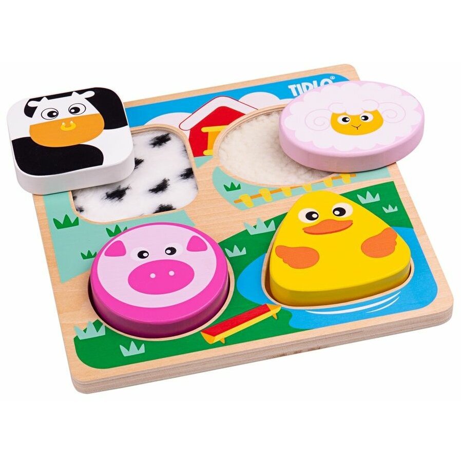 Puzzle senzorial din lemn Ferma