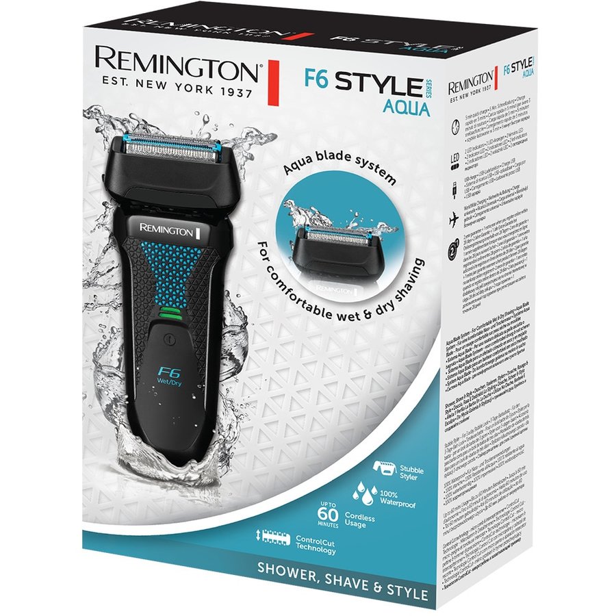 Aparat de ras Remington F6000 Autonomie 60 minute 2 lame Black Blue — imaginea 3