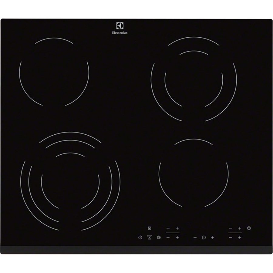 Plita incorporabila EHF6343FOK 4 zone de gatit 59cm Black