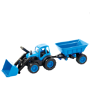 Tractoras buldozer pentru copii cu remorca