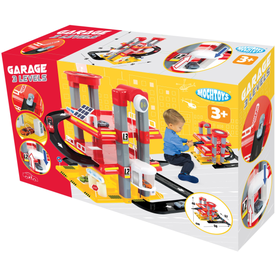 Jucarie Garaj cu 3 nivele cu heliport