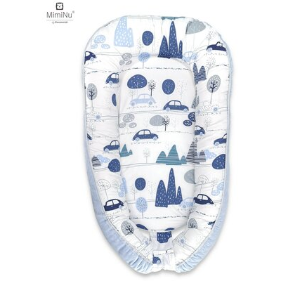 Cos bebelus pentru dormit Baby Nest Velvet Childrens Journey Blue