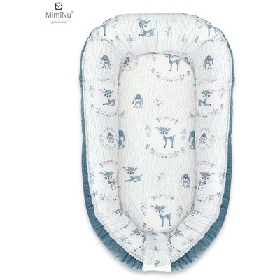 Cos bebelus pentru dormit Baby Nest Velvet Deer Dark Mint