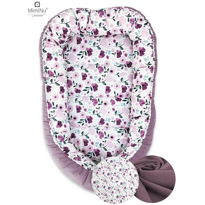 Cos bebelus pentru dormit Baby Cocoon Velvet Flower Garden