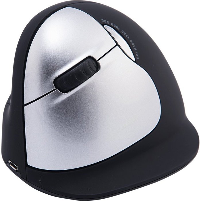 Mouse Vertical Left Handed Black Silver