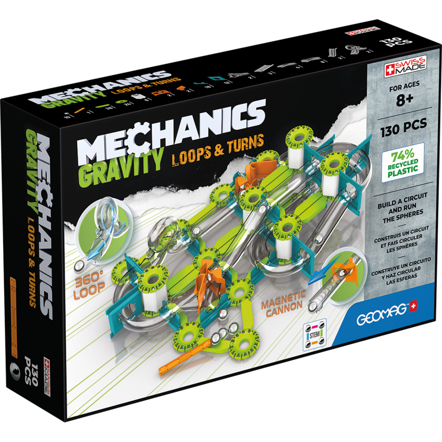 Set de constructie magnetic Mechanics Gravity RE Loops Turns 130 piese