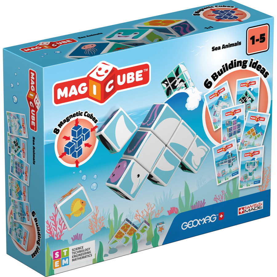 Set de constructie magnetic Magicube Animale de mare 146 piese