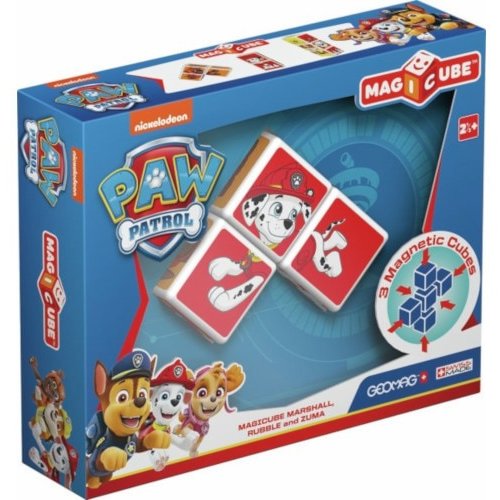 Set de constructie magnetic Magicube Paw Patrol Marshall Rubble si Zuma 3 piese