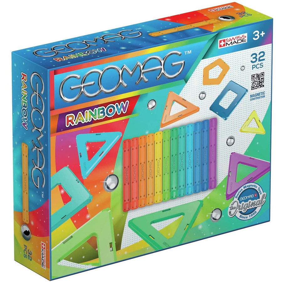 Set de constructie magnetic Rainbow 32 piese