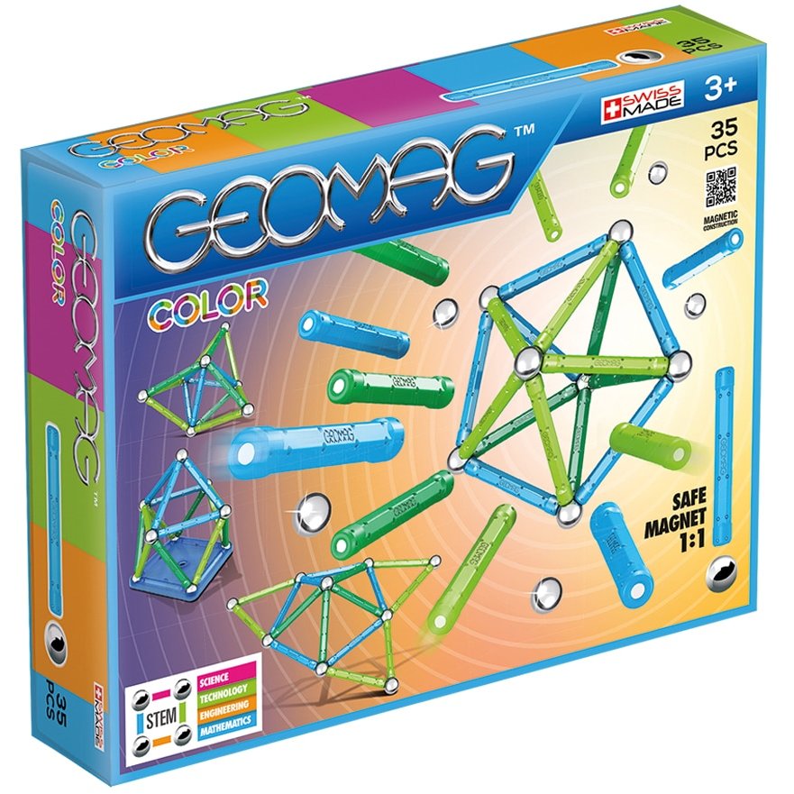 Set de constructie magnetic Color 35 piese