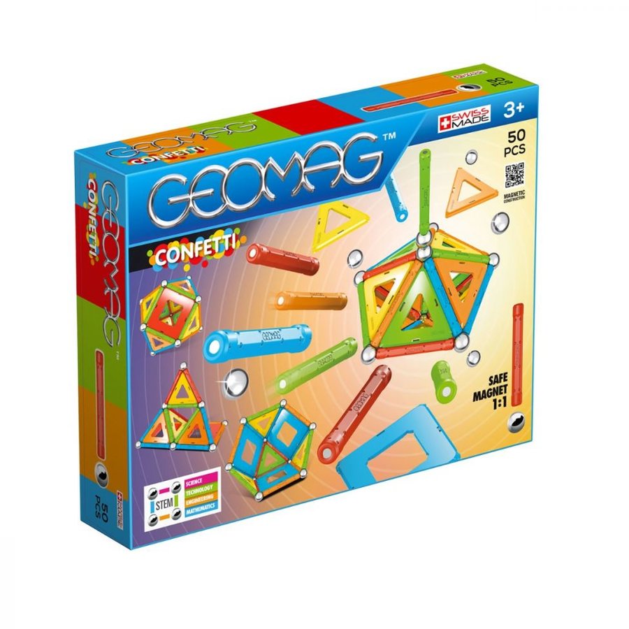 Set de constructie magnetic Confetti 50 piese