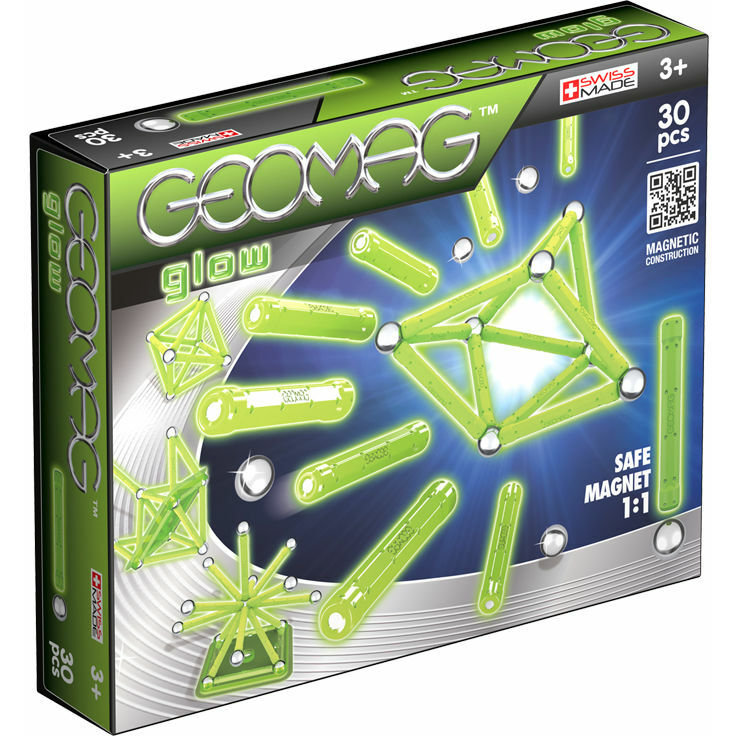 Set de constructie magnetic Glow 30 piese
