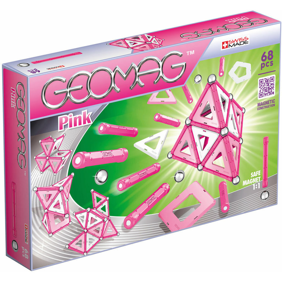 Set de constructie magnetic Pink 68 piese