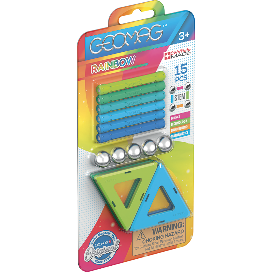 Joc de constructie magnetic Rainbow Cold 15 piese