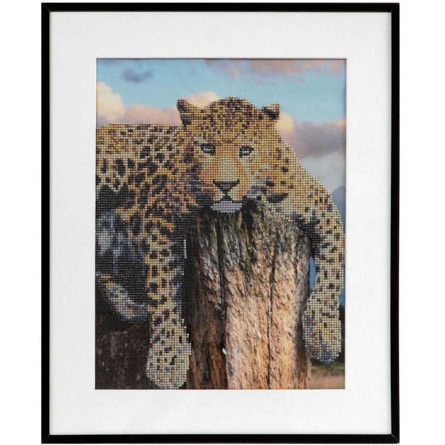 Set creativ cu diamante rotunde Diamond Painting 40x50cm Leopard