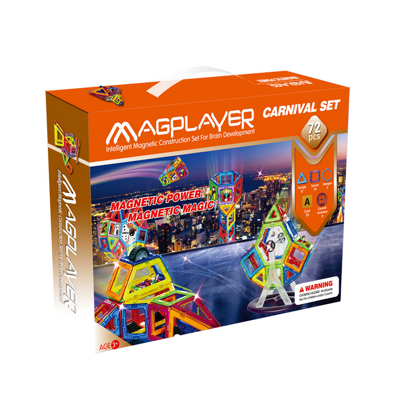 Set de constructie magnetic Carnival 72 piese