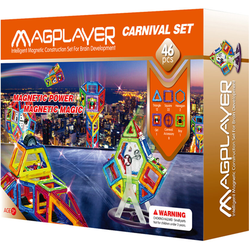 Joc de constructie magnetic Carnival Set 46 piese