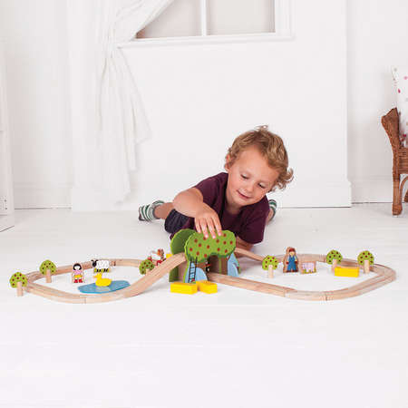 Set BigJigs Toys Trenuletul de la ferma