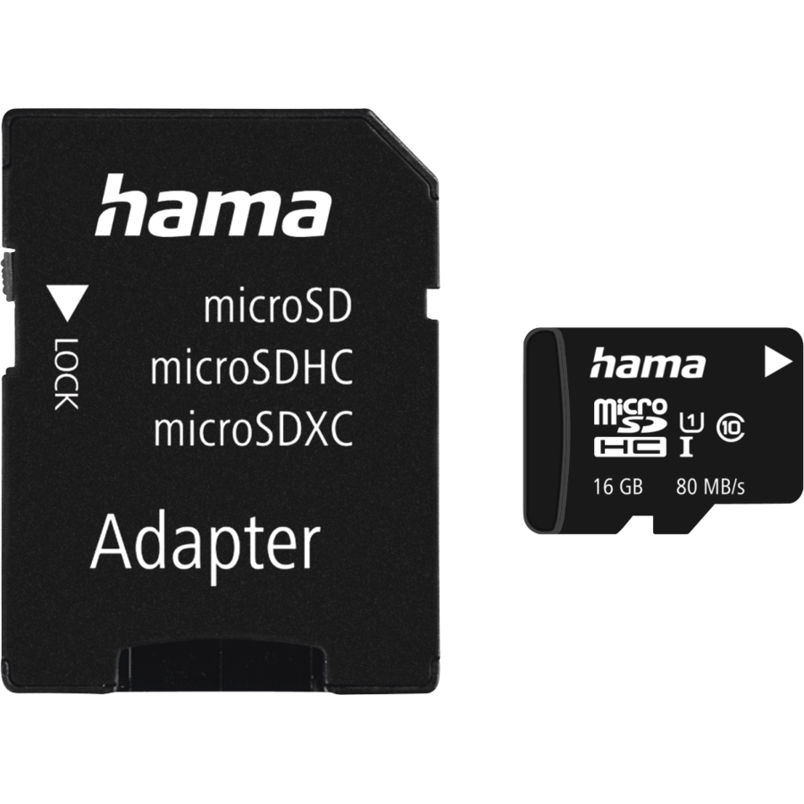 Card microSDHC 16GB Class 10 UHS-I 80MB/s + Adapter/Photo