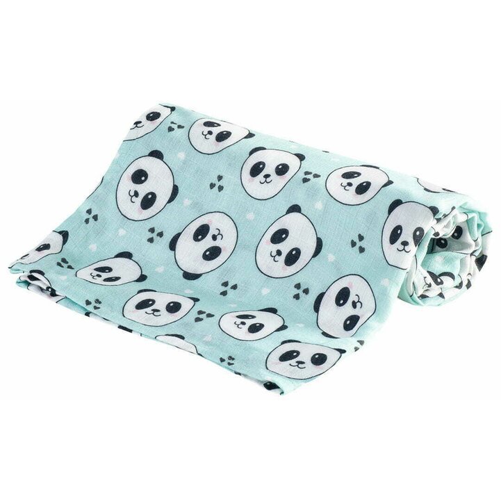 Scutec multifunctional din fibra de bambus 75x75cm Panda Mint