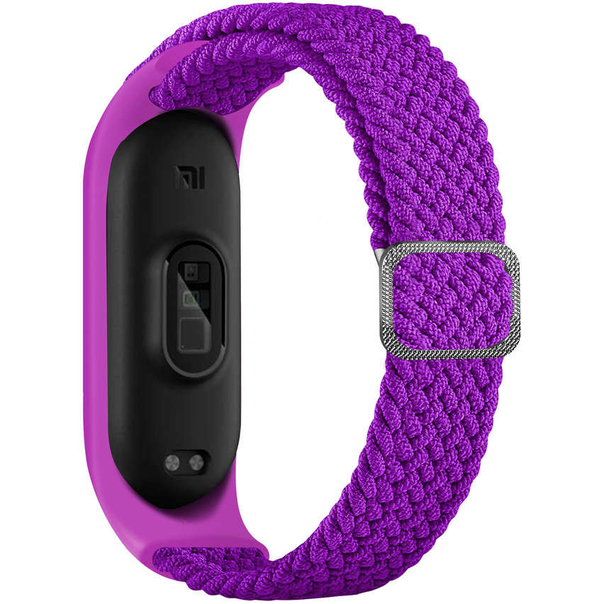 Accesoriu smartwatch Curea textila Braided Fabric compatibila cu Xiaomi Mi Band 3/4/5/6/6 NFC Mov