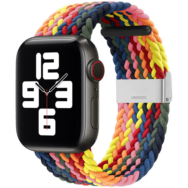 Accesoriu smartwatch Curea textila Braided Fabric V1 compatibila cu Apple Watch 1/2/3/4/5/6/7/SE 38/40/41mm Multicolor