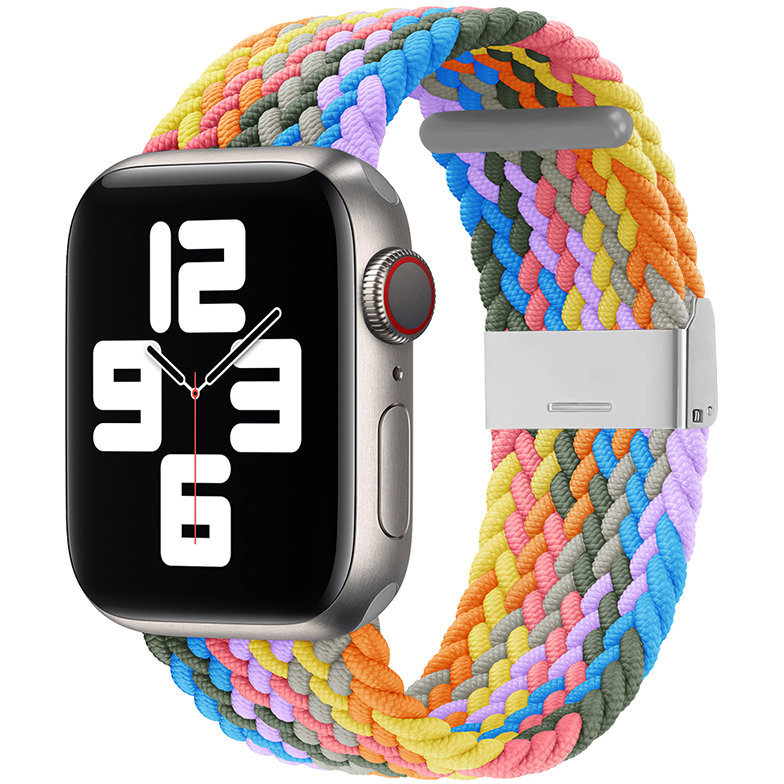 Accesoriu smartwatch Curea textila Braided Fabric V3 compatibila cu Apple Watch 1/2/3/4/5/6/7/SE 38/40/41mm Multicolor