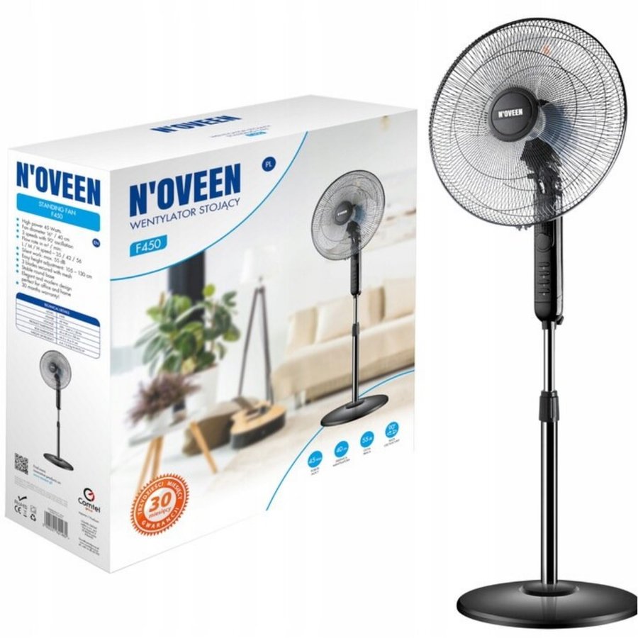 Ventilator de birou Noveen F450 3 viteze 45W Black — imaginea 3