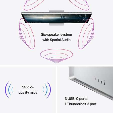 Monitor Apple Studio Display - Standard Glass - Tilt- and Height-Adjustable Stand