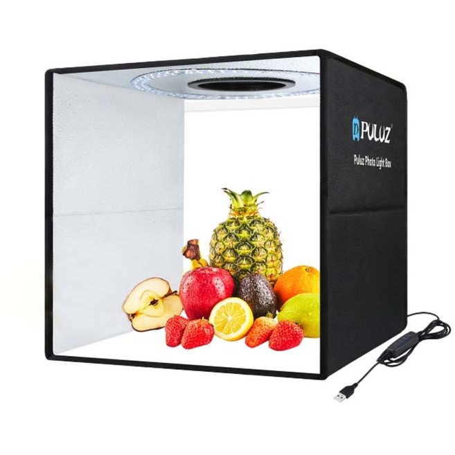 Accesoriu Camera Video Actiune , LED-uri incorporate, fundaluri multiple, fotografie/mini-filmulete de produs, 40x40cm, Negru