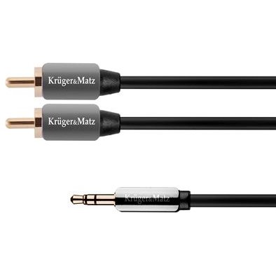 Cablu Audio Kruger&Matz Jack 3.5mm - RCA 1.8m Black
