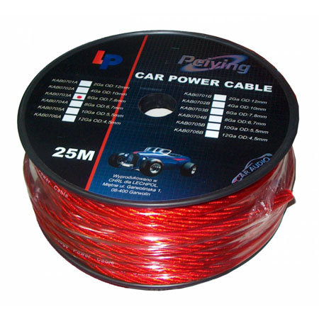CABLU PUTERE CU 8GA (6.7MM/8.31MM2) 25M Peiying ROSU