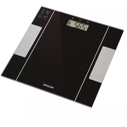 Cantar Corporal Fitness Sticla Securizata LCD Functii IMC BMR Memorie 12x Utilizatori Max 150kg  Negru