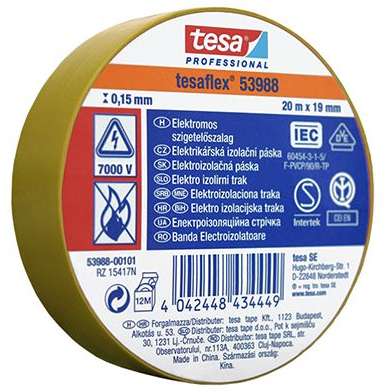 BANDA IZOLATOARE TESAFLEX 20M GALBEN 10 Tesa BUC