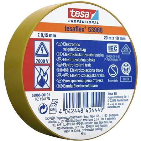 BANDA IZOLATOARE TESAFLEX 20M GALBEN 10 Tesa BUC
