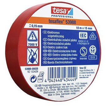 BANDA IZOLATOARE TESAFLEX 10M ROSU 10BUC