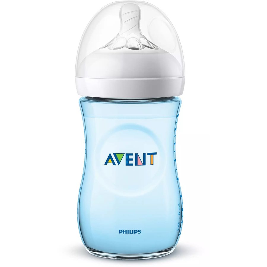 Biberon Natural SCF035/17 Debit Lent 260ml Bleu