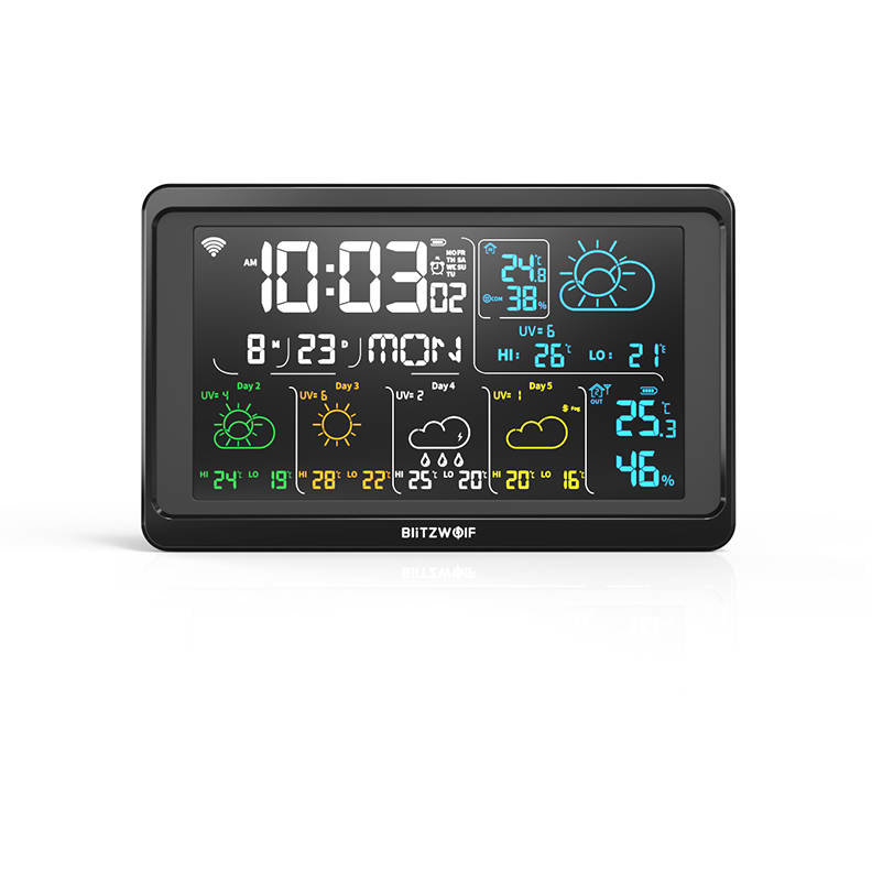 Statie meteo smart BW-WS04 WiFi Display 7.5 inch Raza 30m Negru