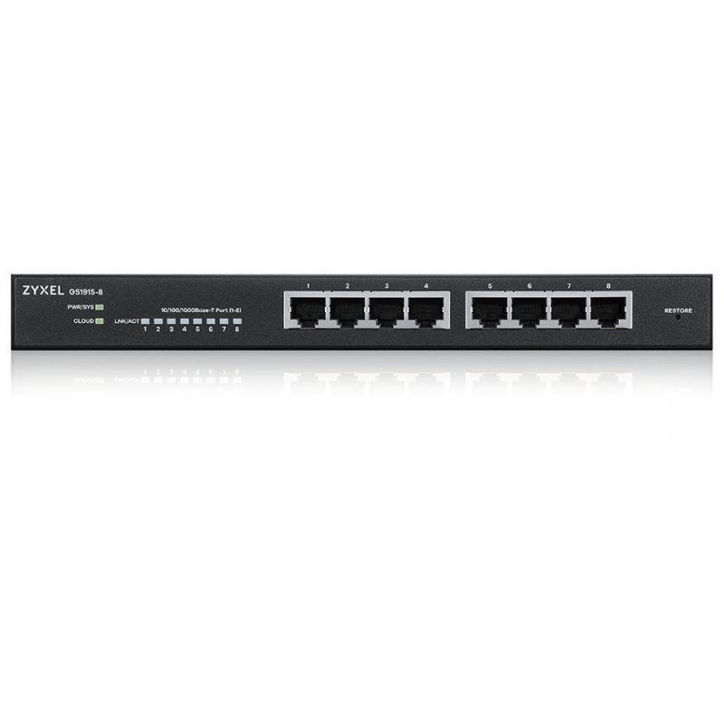 Switch GS1915-8-EU0101F Smart Managed  Porturi 8 Gigabit Fanless Negru