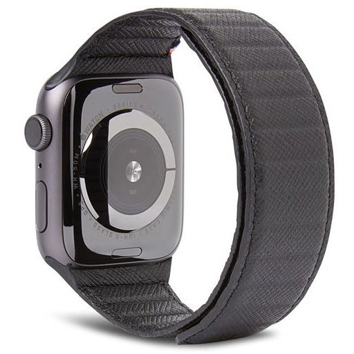 Accesoriu smartwatch Leather Magnetic Traction compatibila cu Apple Watch 4/5/6/7/8/SE 38/40/41mm Bl