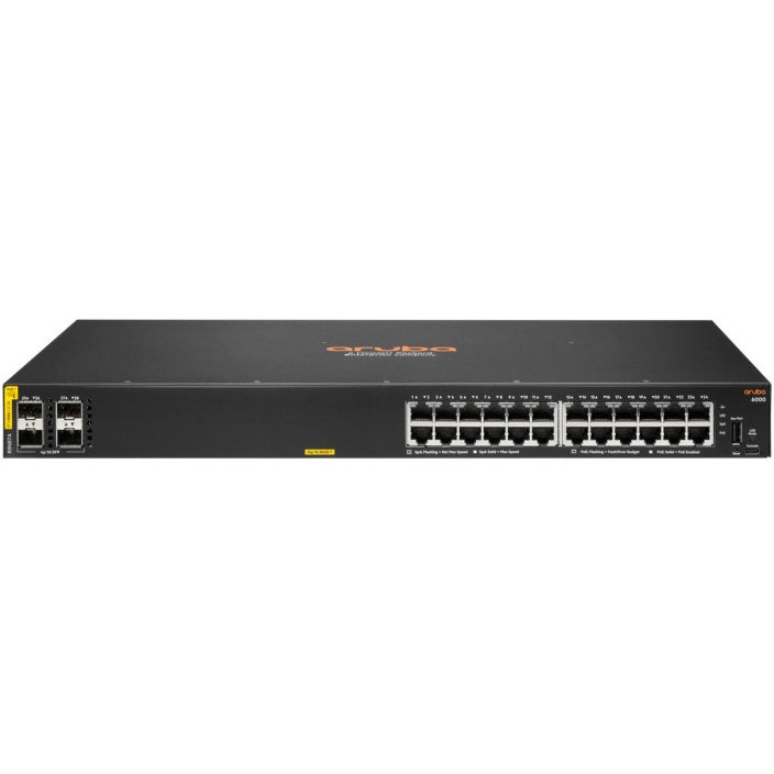 Switch Aruba CX 6000 Series Rackmount Gigabit Managed 24x RJ-45 4x SFP 370W PoE+